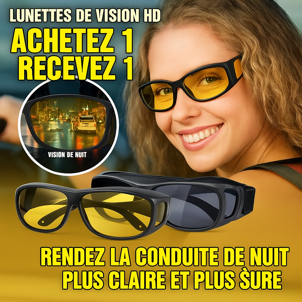 Lunettes HD Vision – Pour une Conduite Plus Sûre de Jour comme de Nuit